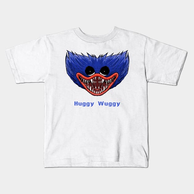 Huggy Wuggy Pixel Kids T-Shirt by DeathAnarchy